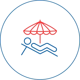 リフレッシュ休暇を表すイラストアイコン