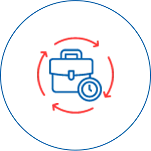 フレックスタイム制度を表すイラストアイコン