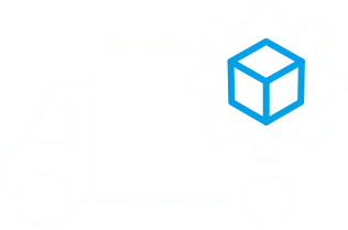 危険品をトラックで輸送するイラストアイコン