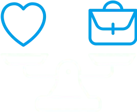 ワークライフバランスを表したイラストアイコン