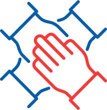 チームワークを表現したイラストアイコン