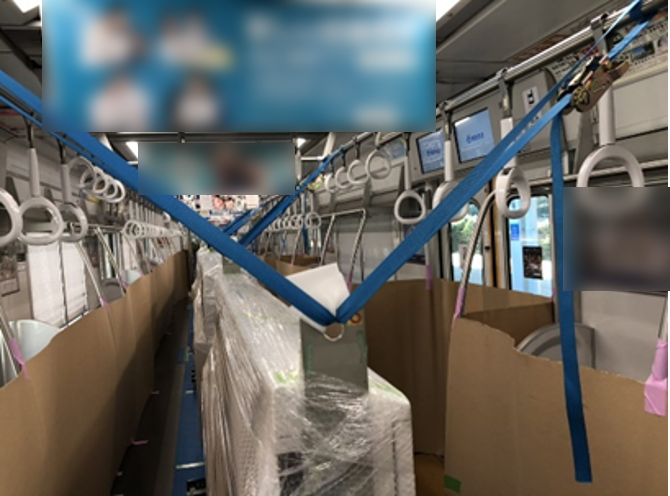 Securing products in train cabin