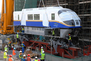 Monorail assembly work on the dummy rail