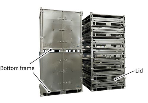 Assembled stacking (in use), Folded stacking (not in use)