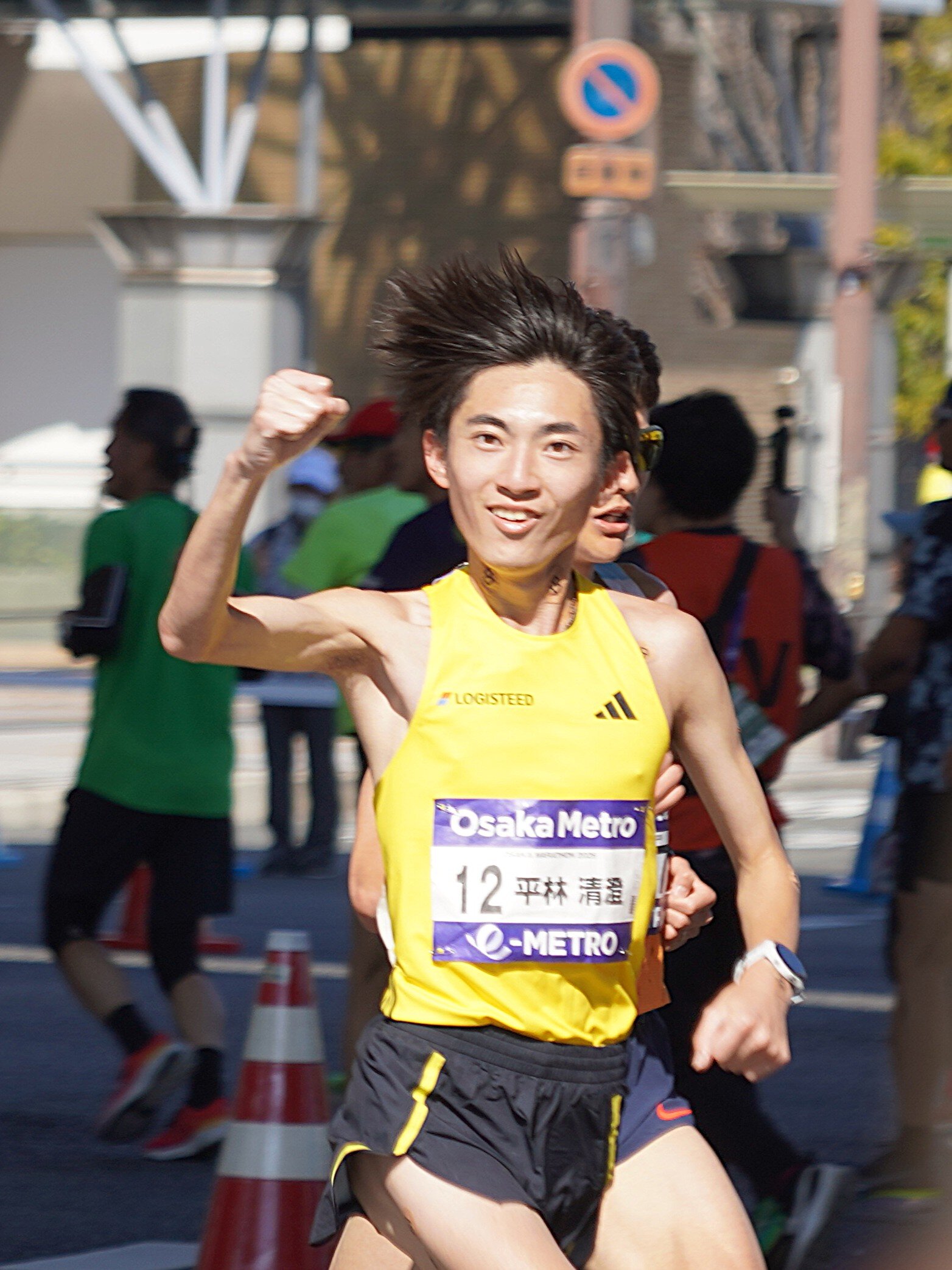 28㎞付近　ここでも笑顔を見せる平林選手