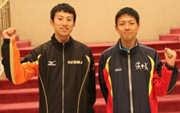 岡田選手（左）と筱嵜選手（右）
