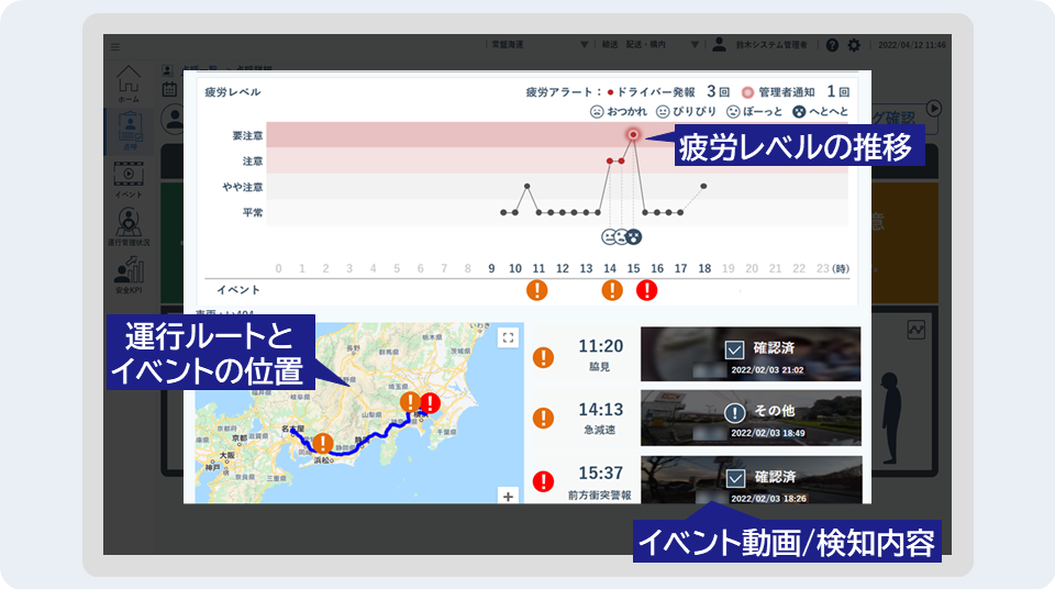 運行ルート画面